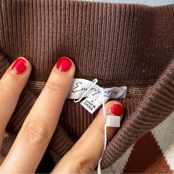 NWT Emory Park Argyle Brown and White Mini Skirt - Picture 3 of 3